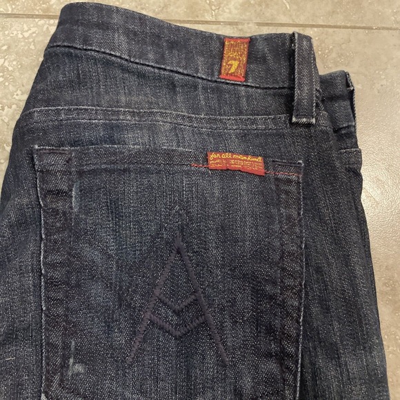 7 For All Mankind A Pocket Dark Wash Bootcut Low Rise Jeans W 28 x L 34 - Picture 9 of 10